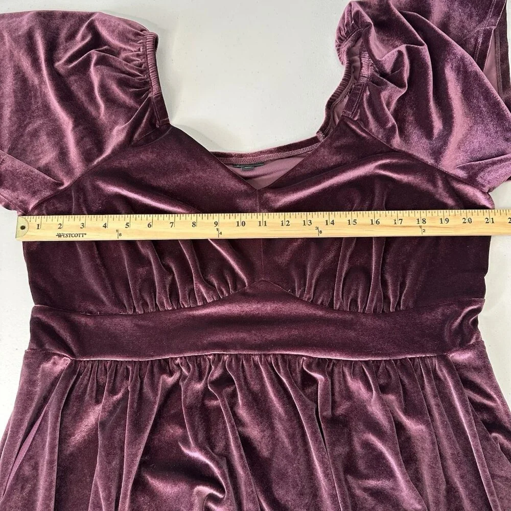 Torrid Maxi Flutter Sleeve Dress 2X Winetasting Velvet - Picture 5 of 13